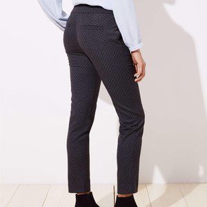 LOFT Gray Velvet Dot Skinny Ankle Pants